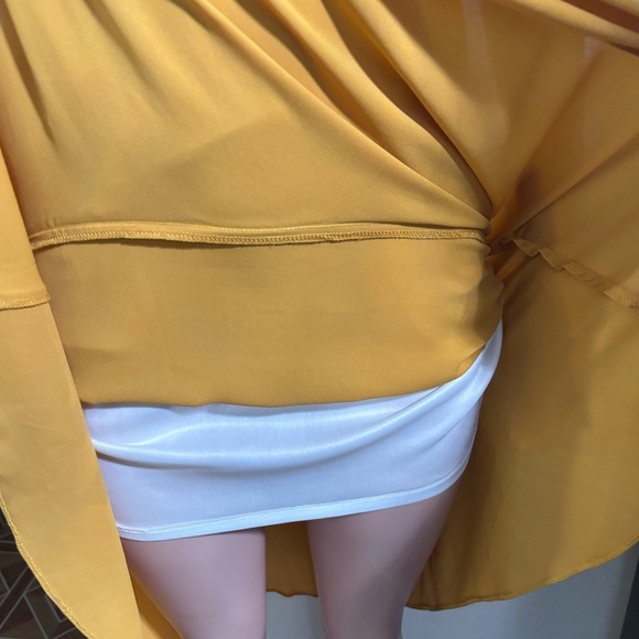 HOPE & IVY Women’s Elegant Yellow Ruffle Dress - Picture 13 of 15